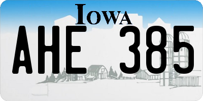 IA license plate AHE385