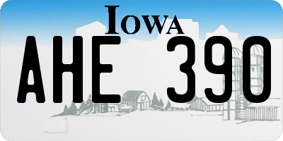 IA license plate AHE390
