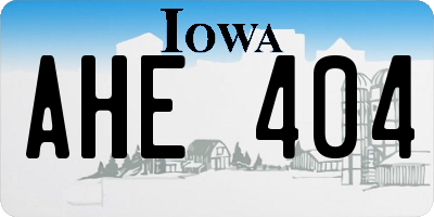 IA license plate AHE404