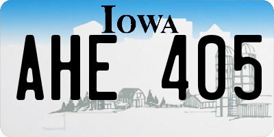 IA license plate AHE405