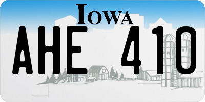 IA license plate AHE410