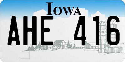 IA license plate AHE416