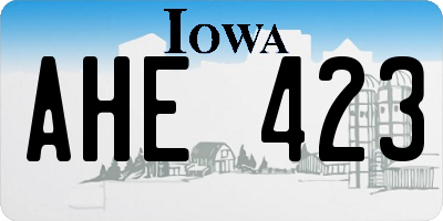 IA license plate AHE423