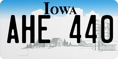 IA license plate AHE440