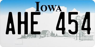 IA license plate AHE454