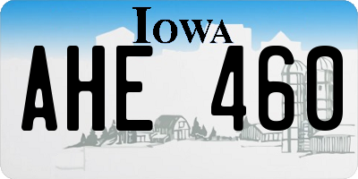IA license plate AHE460
