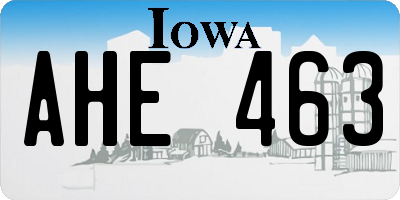 IA license plate AHE463