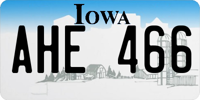 IA license plate AHE466