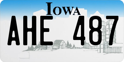 IA license plate AHE487