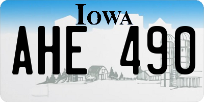 IA license plate AHE490