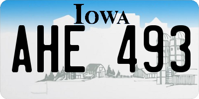 IA license plate AHE493