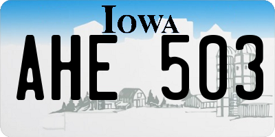 IA license plate AHE503
