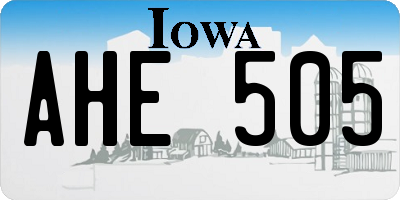 IA license plate AHE505