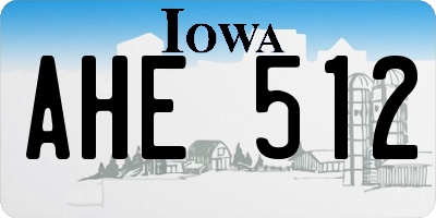 IA license plate AHE512