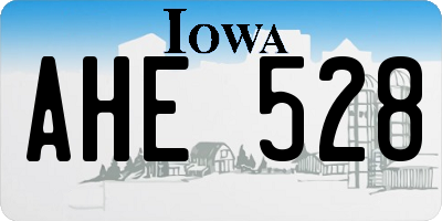 IA license plate AHE528