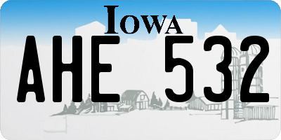 IA license plate AHE532