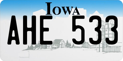 IA license plate AHE533