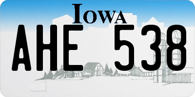IA license plate AHE538