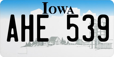 IA license plate AHE539