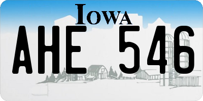IA license plate AHE546