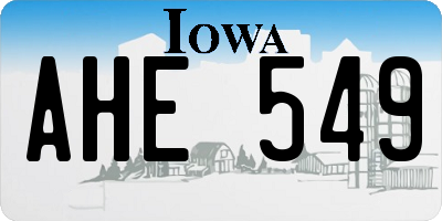 IA license plate AHE549