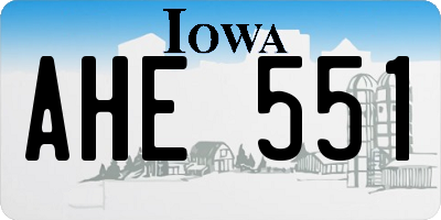 IA license plate AHE551