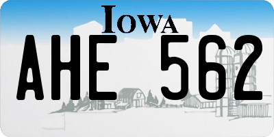 IA license plate AHE562
