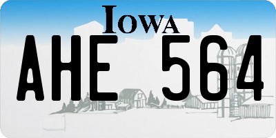 IA license plate AHE564