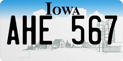 IA license plate AHE567