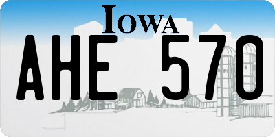 IA license plate AHE570