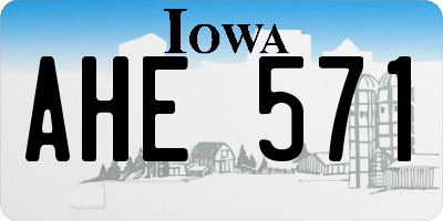 IA license plate AHE571