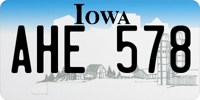 IA license plate AHE578