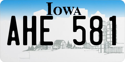 IA license plate AHE581
