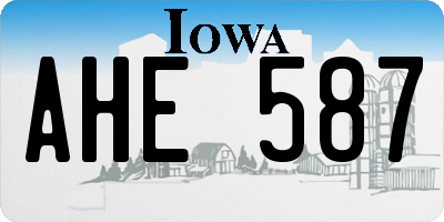 IA license plate AHE587