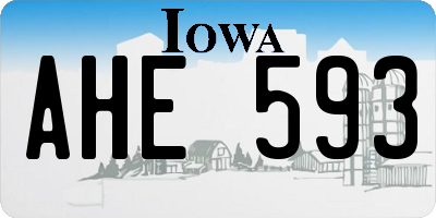 IA license plate AHE593
