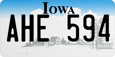 IA license plate AHE594