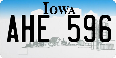 IA license plate AHE596