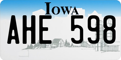 IA license plate AHE598
