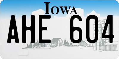 IA license plate AHE604