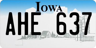 IA license plate AHE637