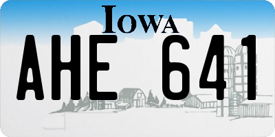 IA license plate AHE641