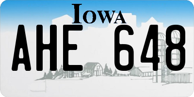 IA license plate AHE648