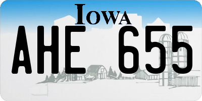 IA license plate AHE655