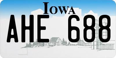 IA license plate AHE688