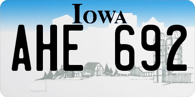 IA license plate AHE692