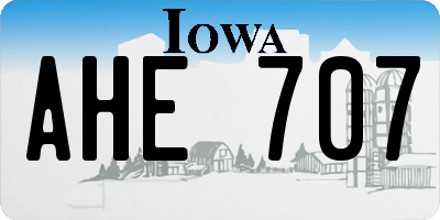 IA license plate AHE707