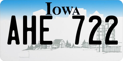 IA license plate AHE722