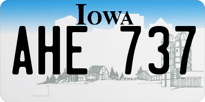 IA license plate AHE737