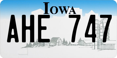 IA license plate AHE747