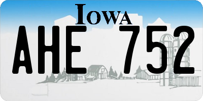 IA license plate AHE752